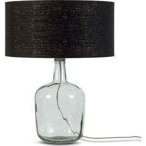 Stolní lampa s černým stínidlem a konstrukcí z recyklovaného skla Good&Mojo Murano, ⌀ 47 cm