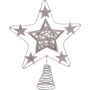 Hvězda na vánoční strom ve stříbrné barvě Casa Selección Terminal, ø 18 cm