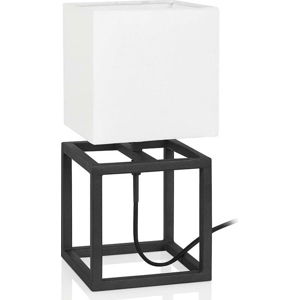 Černo-bílá stolní lampa Markslöjd Cube, 15 x 15 cm
