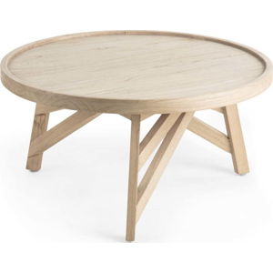 Konferenční stolek ze dřeva mindi Kave Home Thais, ø 80 cm