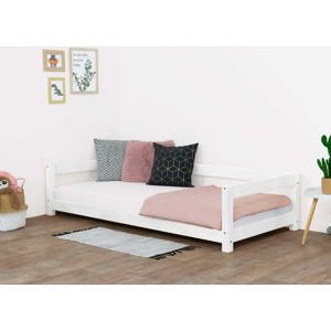 Bílá dětská dřevěná postel Benlemi Study, 90 x 200 cm
