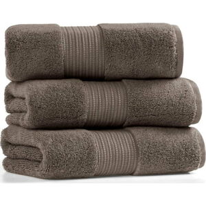 Sada 3 tmavě hnědých bavlněných ručníků L'appartement Chicago, 50 x 90 cm
