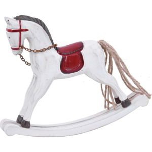 Bílá vánoční dekorace ve tvaru houpacího koně Ego Dekor