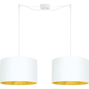Bílé dvojité stropní svítidlo s vnitřkem ve zlaté barvě Sotto Luce Mika