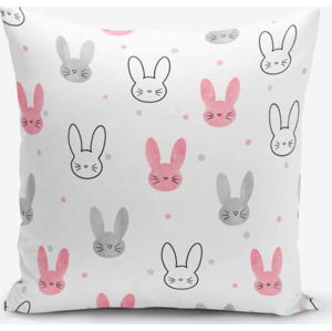 Povlak na polštář s příměsí bavlny Minimalist Cushion Covers Little Rabbits, 45 x 45 cm