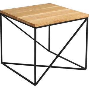 Konferenční stolek s černou konstrukcí a deskou v dekoru dubového dřeva Custom Form Memo, délka 50 cm