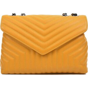 Žlutá kožená kabelka Luisa Vannini, 23 x 34 cm
