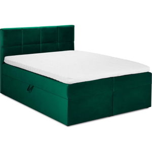 Zelená sametová dvoulůžková postel Mazzini Beds Mimicry, 160 x 200 cm