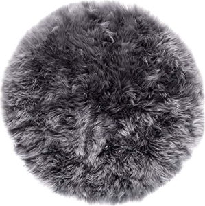 Šedý koberec z ovčí kožešiny Royal Dream Zealand, ⌀ 70 cm