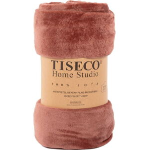 Růžová mikroplyšová deka Tiseco Home Studio, 220 x 240 cm