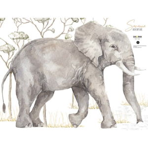 Nástěnná samolepka slona Dekornik, 125 x 92 cm