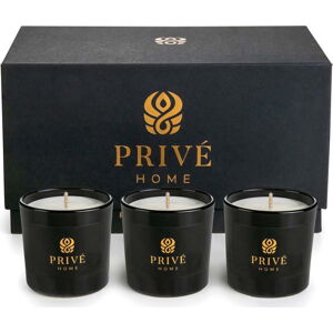 Sada 3 vonných svíček Privé Home Lemon Verbena/Mimosa-Poire/Rose Pivoine