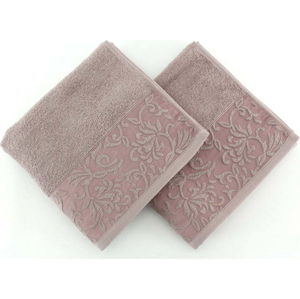 Sada 2 hnědých bavlněných ručníků Burumcuk, 50 x 90 cm