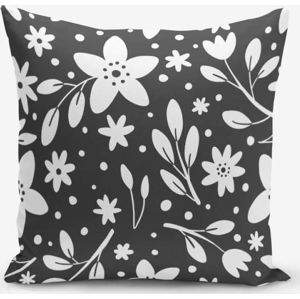 Povlak na polštář s příměsí bavlny Minimalist Cushion Covers Fume Background Flower Modern, 45 x 45 cm