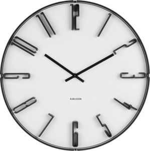 Bílé nástěnné hodiny Karlsson Sentient, ⌀ 40 cm