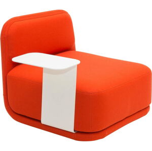Oranžové křeslo s bílým kovovým stolkem Softline Standby Low + Side Table