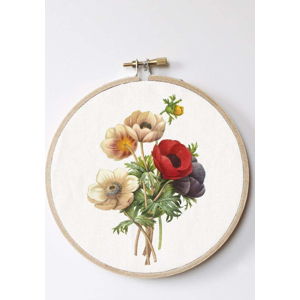 Nástěnná dekorace Surdic Stitch Hoop Flowers, ⌀ 27 cm