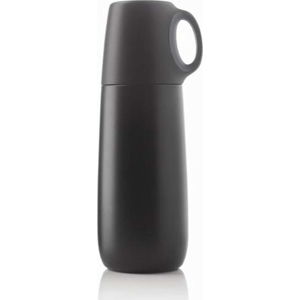 Černá termoska s hrníčkem XD Design Bopp, 600 ml