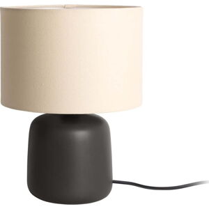 Matně černá stolní lampa s textilním stínidlem (výška 33 cm) Alma – Leitmotiv