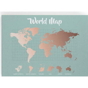 Obraz Really Nice Things Copper Worldmap, 50 x 70 cm