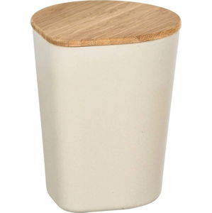 Béžový úložný box s bambusovým víkem Wenko Derry, 750 ml