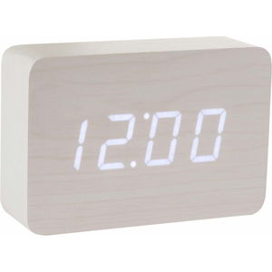 Bílý budík s bílým LED displejem Gingko Brick Click Clock