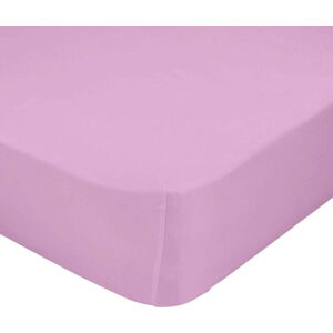 Růžové elastické prostěradlo z čisté bavlny, 60 x 120 cm