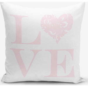 Povlak na polštář s příměsí bavlny Minimalist Cushion Covers Love Pink, 45 x 45 cm