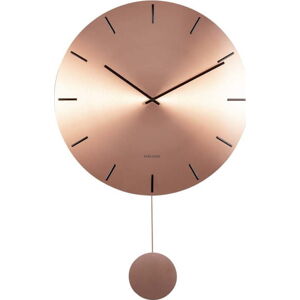 Nástěnné kyvadlové hodiny v měděné barvě Karlsson Impressive, ø 47 cm