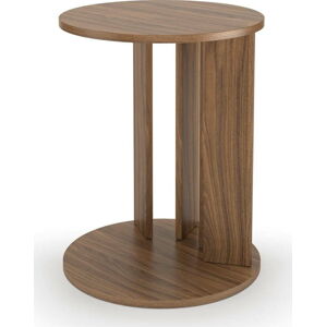 Kulatý konferenční stolek s deskou v dekoru ořechového dřeva ø 50 cm Nora - TemaHome