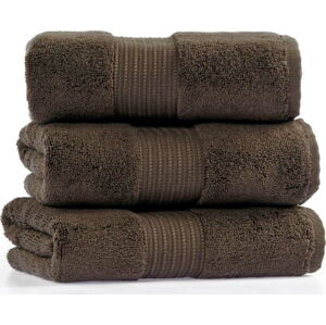 Sada 3 hnědých bavlněných ručníků L'appartement Chicago, 50 x 90 cm