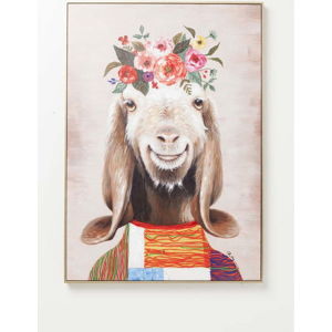 Nástěnný obraz Kare Design Flowers Goat, 102 x 72 cm