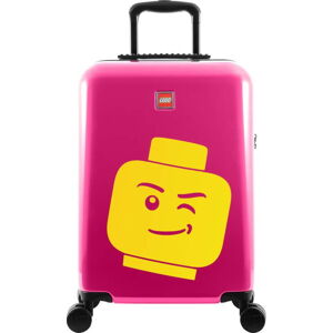 Růžový kufr na kolečkách LEGO® Luggage Minifigure Head 20
