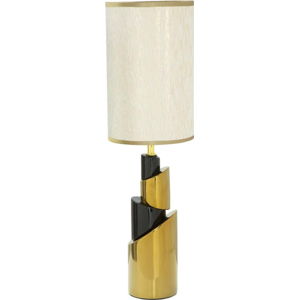 Bílá stolní lampa s konstrukcí ve zlaté barvě Mauro Ferretti Tower