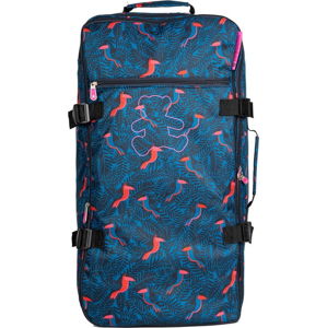 Modrá cestovní taška na kolečkách Lulucastagnette Jungle, 91 l