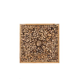 Nástěnná dekorace z recyklovaného teakového dřeva WOOX LIVING Queendom, 70 x 70 cm