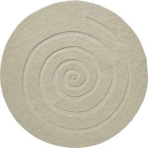 Krémový vlněný koberec Think Rugs Spiral, ⌀ 180 cm