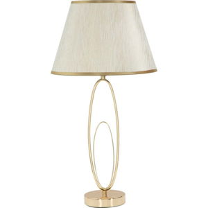 Bílá stolní lampa s konstrukcí ve zlaté barvě Mauro Ferretti Glam Flush
