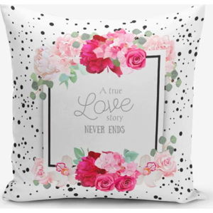 Povlak na polštář s příměsí bavlny Minimalist Cushion Covers A True Love Story, 45 x 45 cm