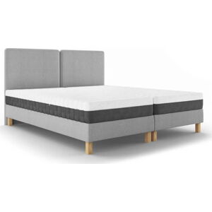 Světle šedá čalouněná dvoulůžková postel s roštem 140x200 cm Lotus – Mazzini Beds