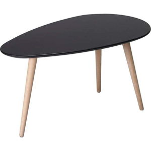 Černý konferenční stolek s nohami z bukového dřeva Furnhouse Fly, 75 x 43 cm