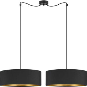 Černé dvouramenné závěsné svítidlo s detailem ve zlaté barvě Bulb Attack Tres XL, ⌀ 45 cm