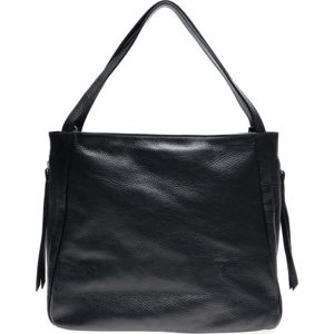Černá kožená kabelka se 3 vnitřními kapsami Carla Ferreri