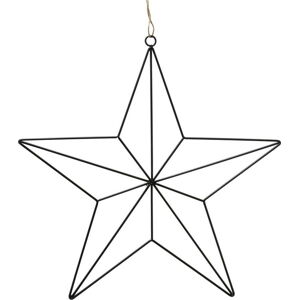 Černá železná vánoční dekorace ve tvaru hvězdy Boltze, délka 38 cm