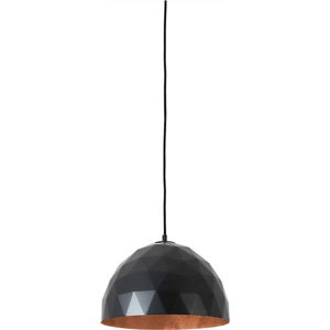 Černé závěsné svítidlo s detailem v měděné barvě Custom Form Leonard, ø 35 cm