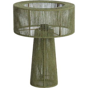 Zelená stolní lampa se stínidlem z juty (výška 40 cm) Selva – Light & Living