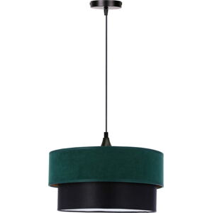 Závěsné svítidlo v petrolejové barvě/černé s textilním stínidlem ø 35 cm Solanto – Candellux Lighting