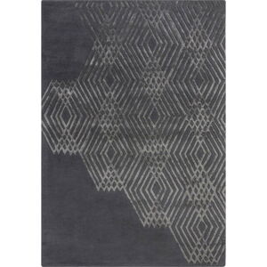 Tmavě šedý vlněný koberec Flair Rugs Diamonds, 160 x 230 cm