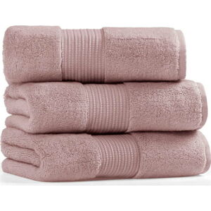 Sada 3 růžových bavlněných ručníků L'appartement Chicago, 50 x 90 cm