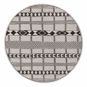 Černo-šedý venkovní koberec Ragami Madrid, ø 120 cm